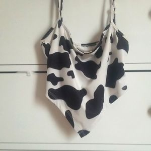 Cow print cami top
